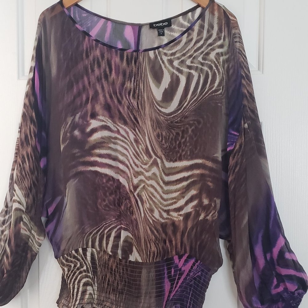 Bebe Sheer Print Top